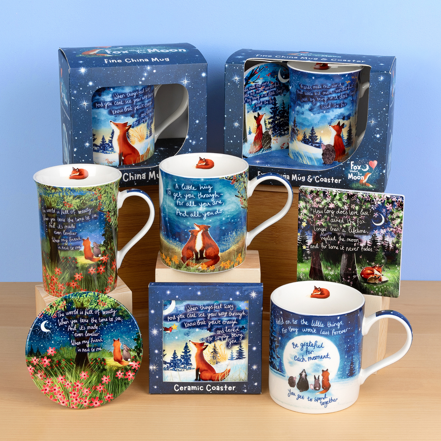 Fine China Mug and Coaster Set - Friends Make The World